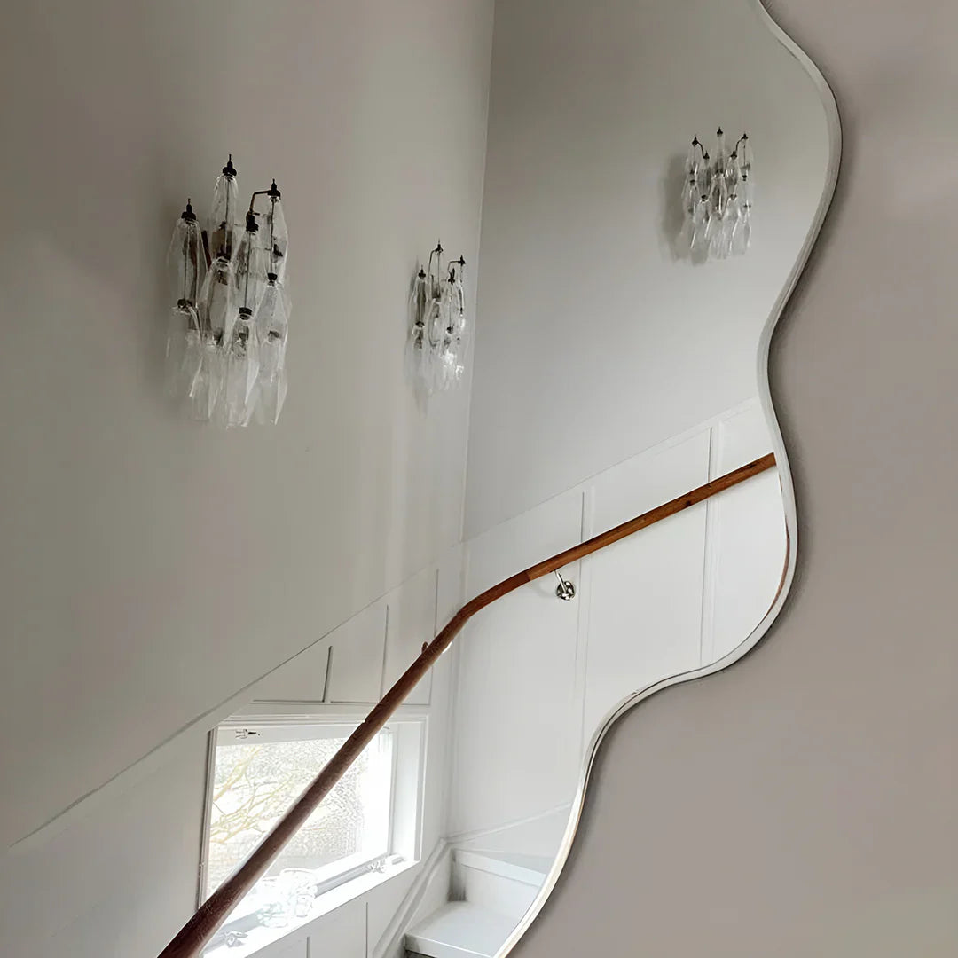 Murano Poliedri Transparent Glass Wall Sconces 9.8"