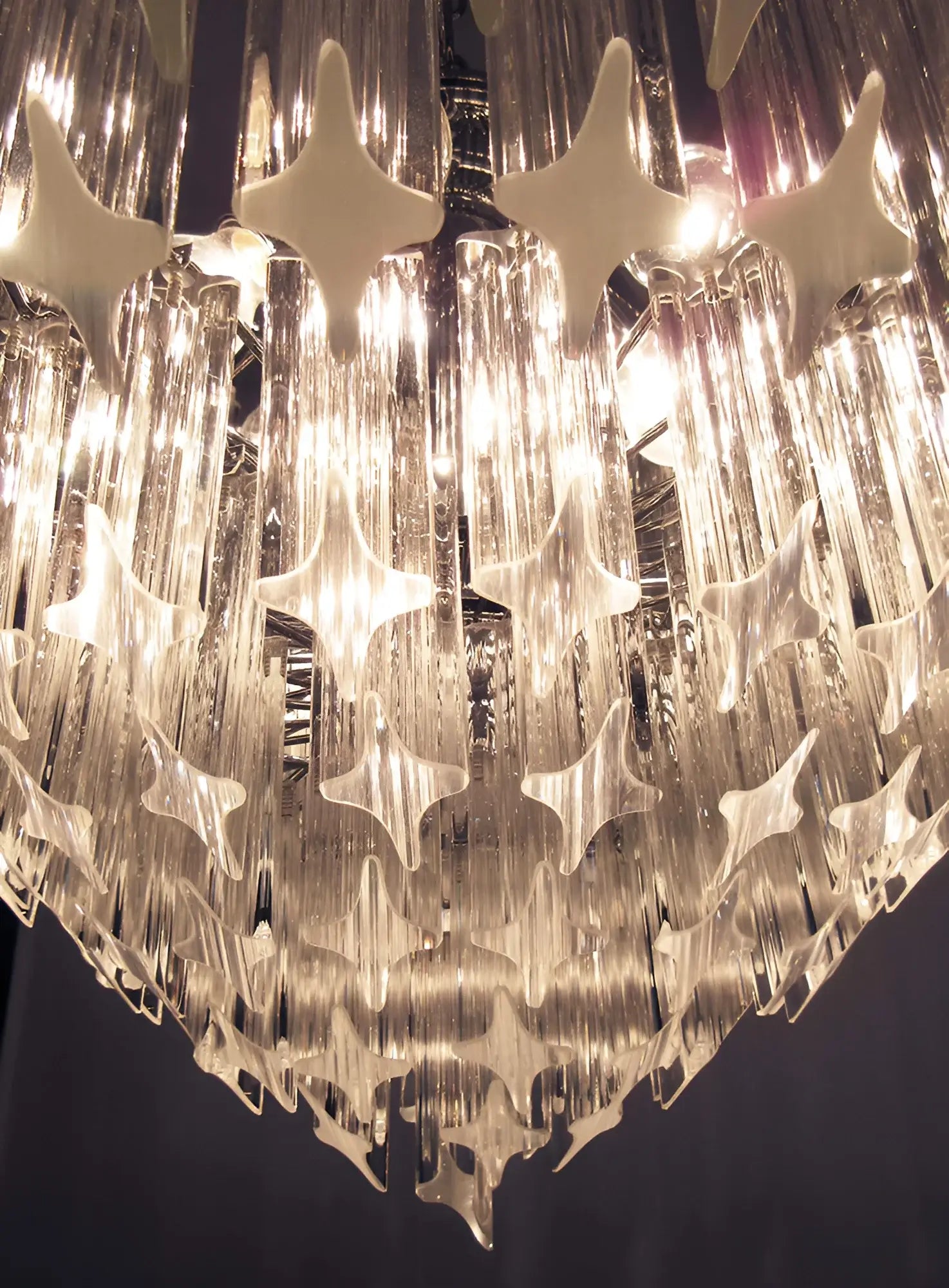 Murano Quadriedri Prisms Transparent Chandelier