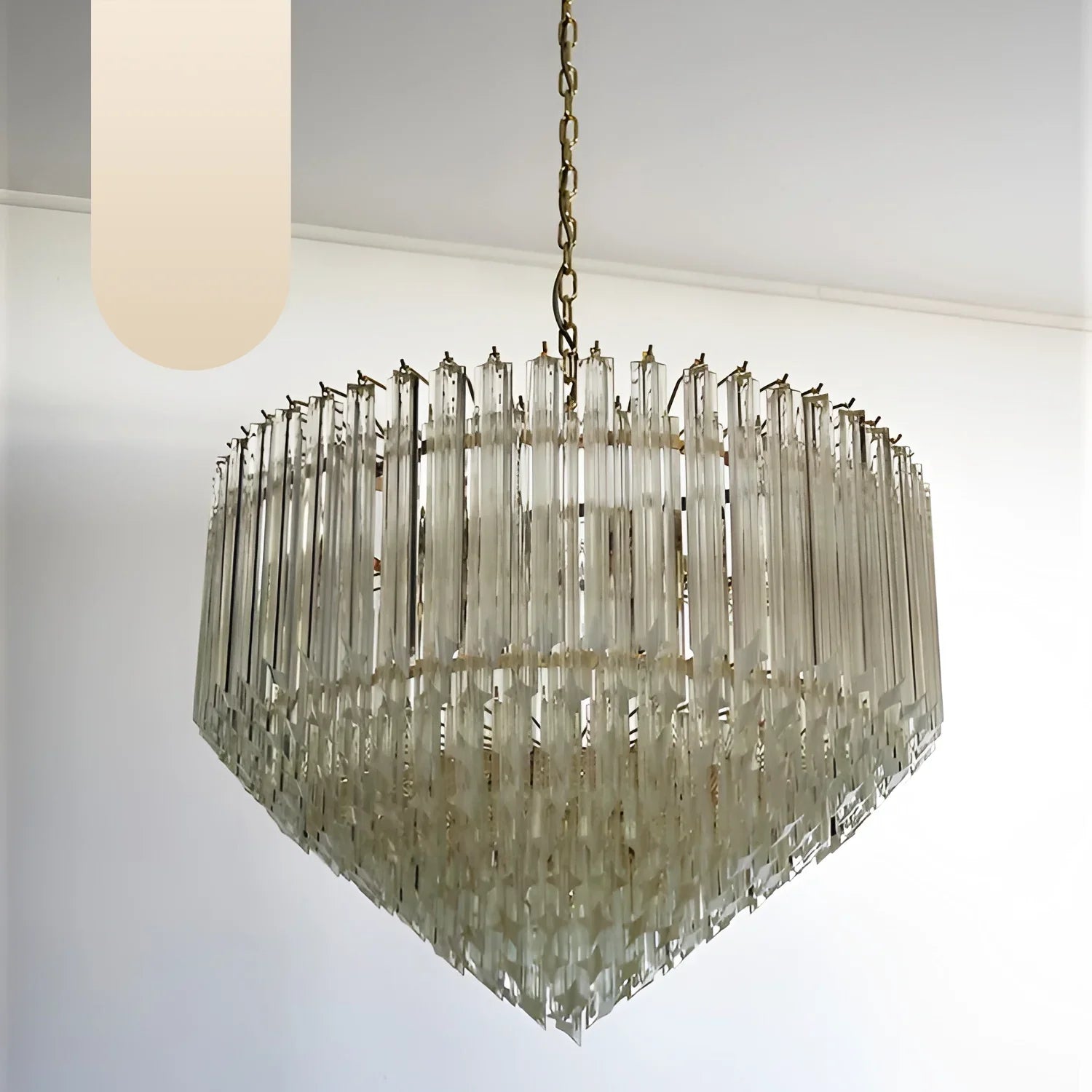 Murano Quadriedri Prisms Transparent Chandelier