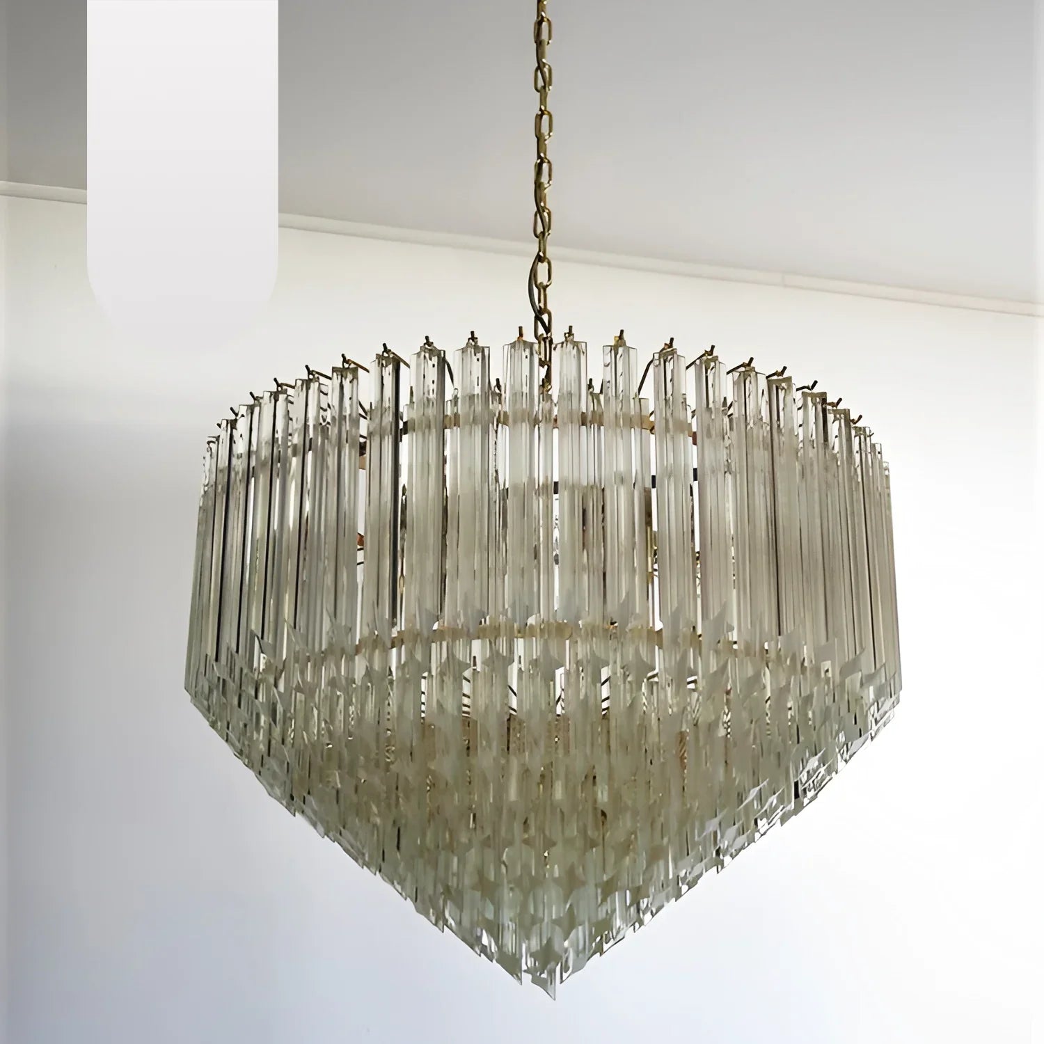 Murano Quadriedri Prisms Transparent Chandelier