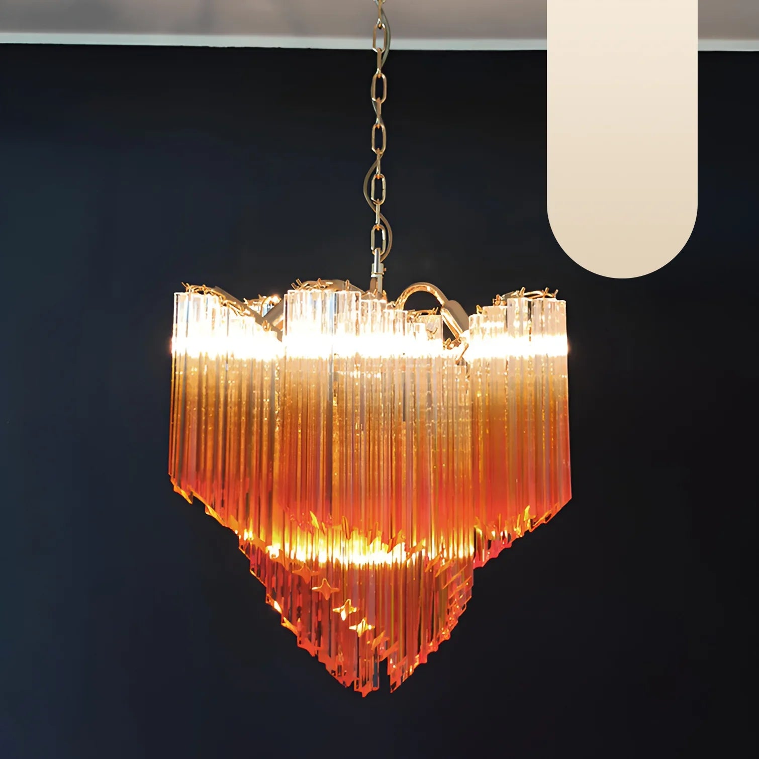 Murano Shaded Amber Prism Chandelier