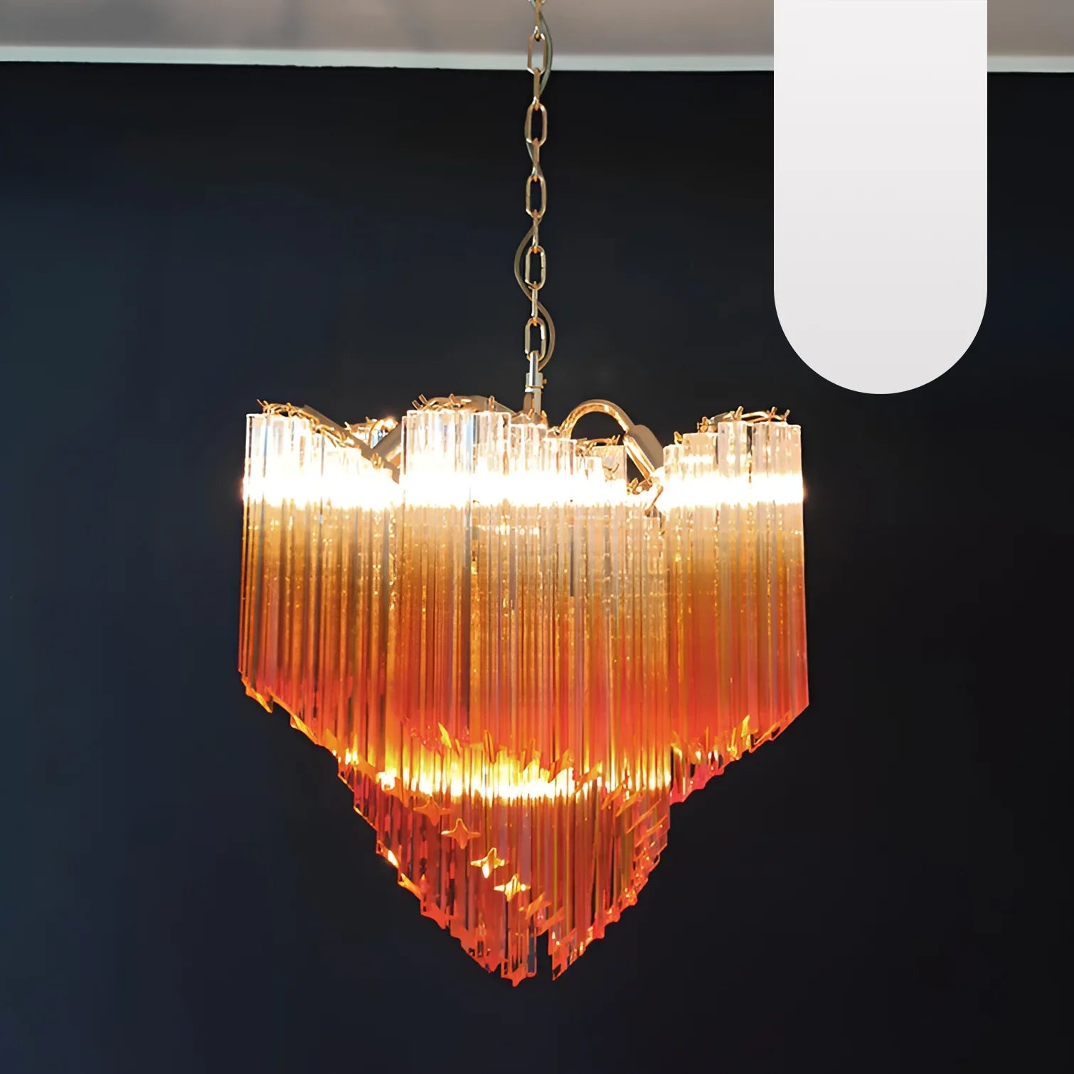 Murano Shaded Amber Prism Chandelier