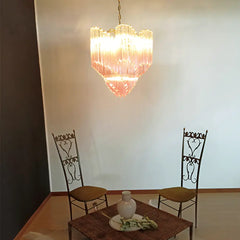 Murano Shaded Pink Prism Chandelier