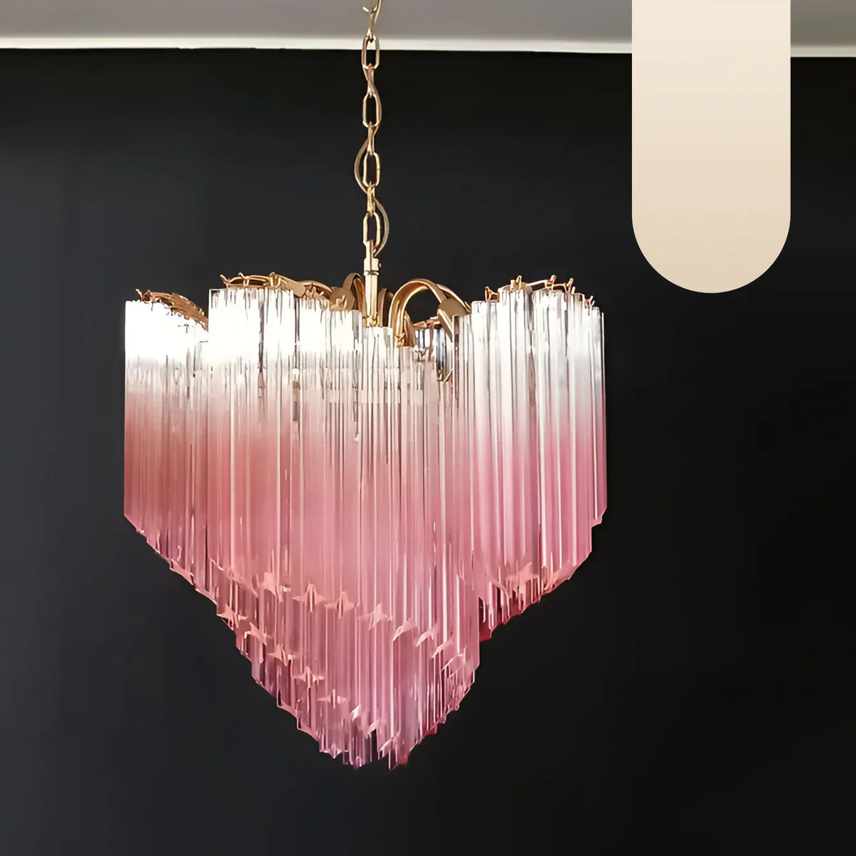 Murano Shaded Pink Prism Chandelier