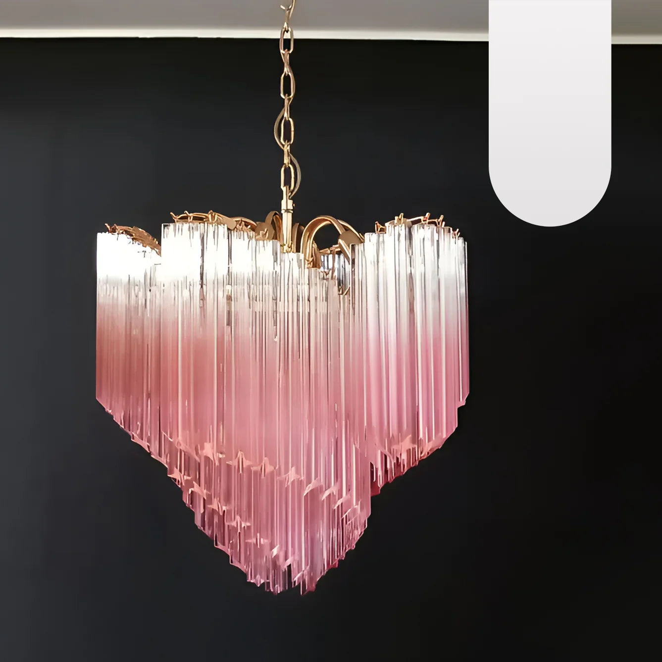 Murano Shaded Pink Prism Chandelier