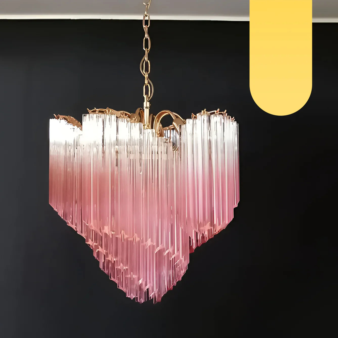 Murano Shaded Pink Prism Chandelier
