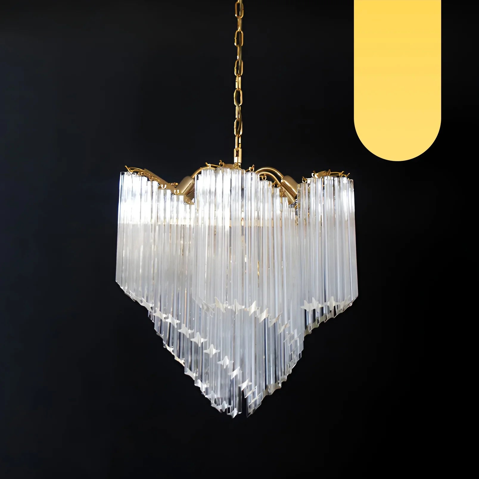 Murano Shaded Trasparent Prism Chandelier