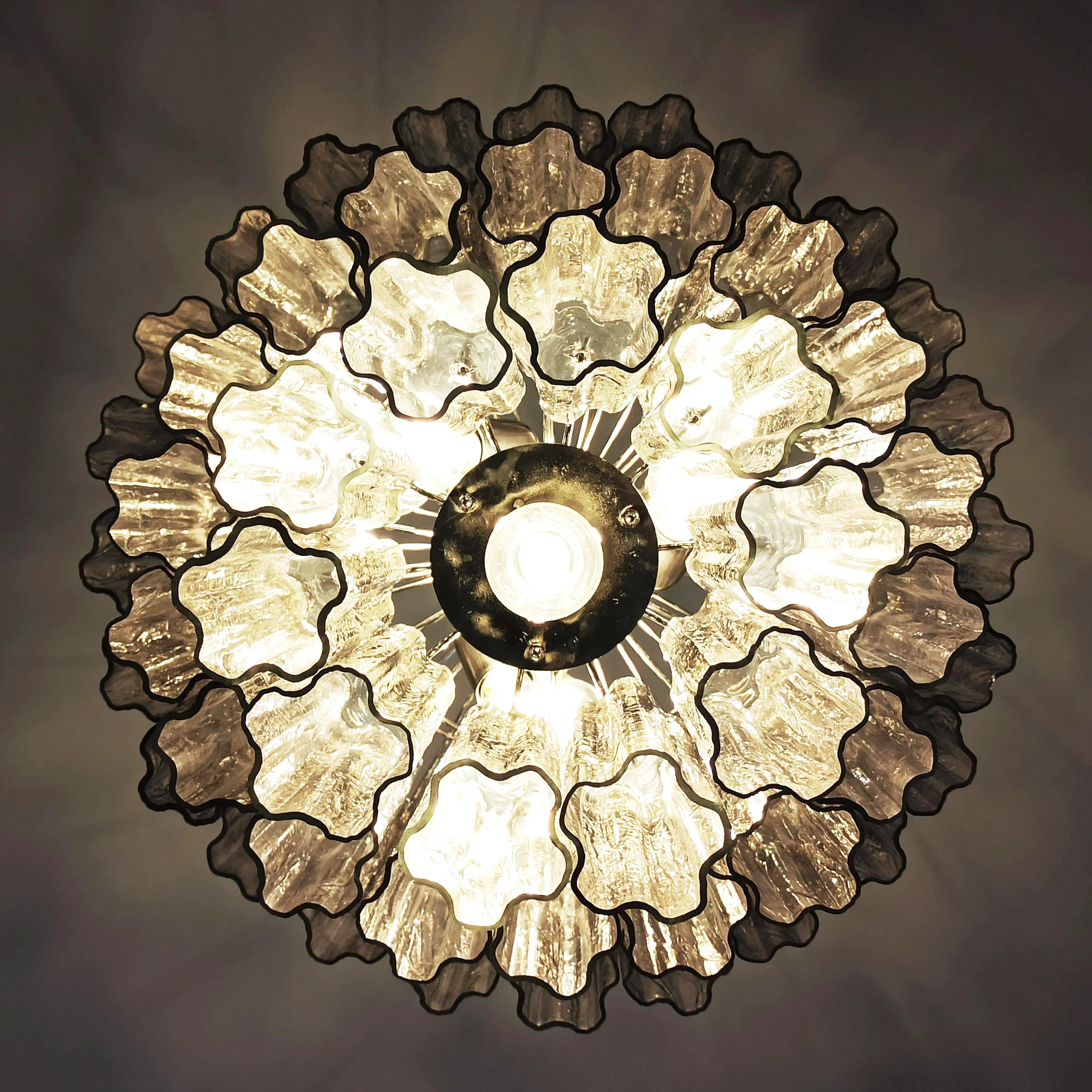 Murano Smoked Glass Tube Chandelier 25.6"