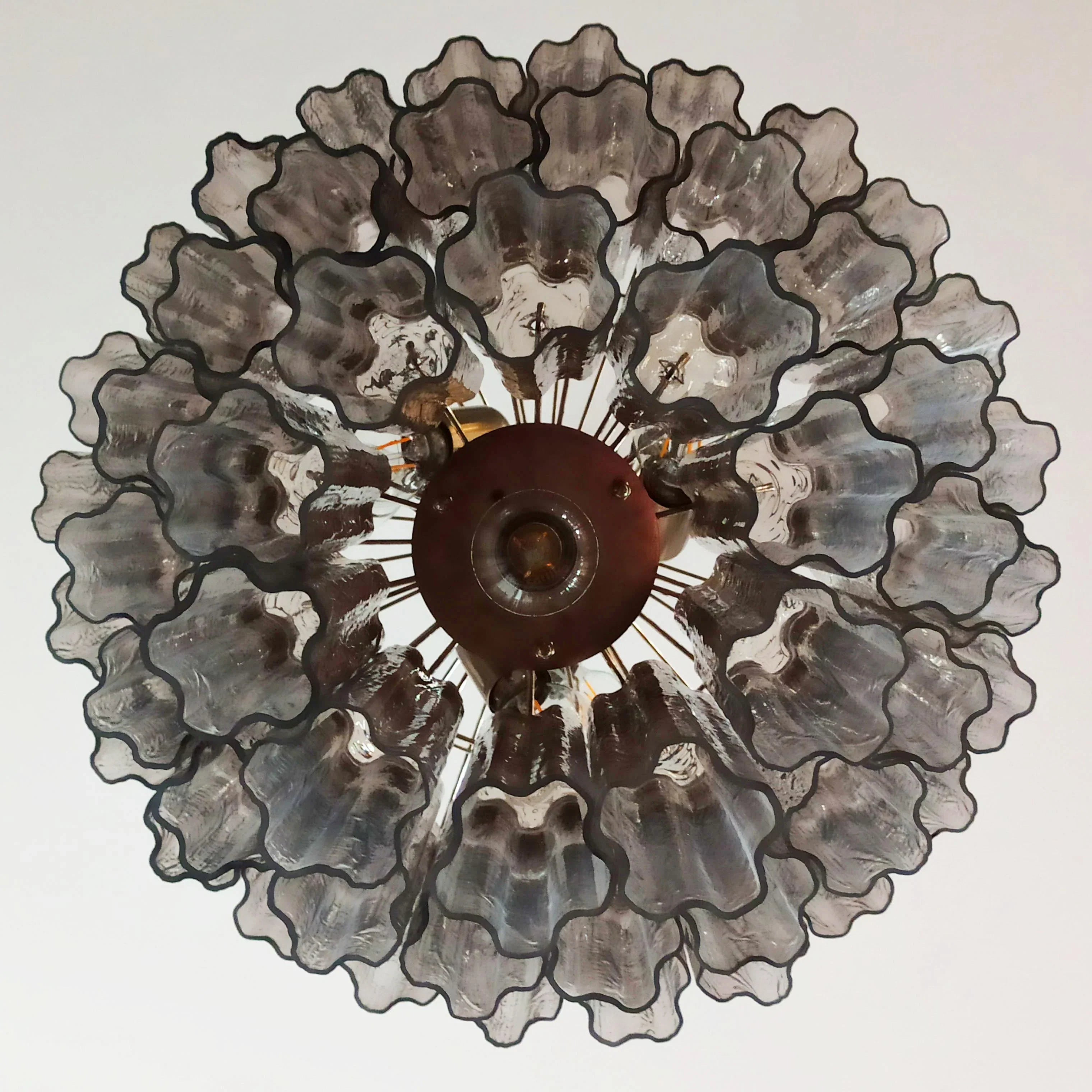 Murano Smoked Glass Tube Chandelier 25.6"