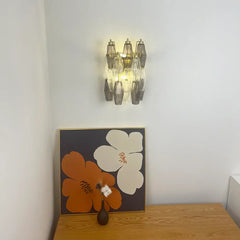 Murano Smoked Transparent Glass Wall Sconces 9.8"