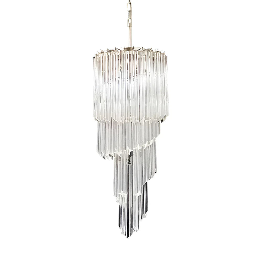 Murano Spiral Prisms Transparent Chandelier