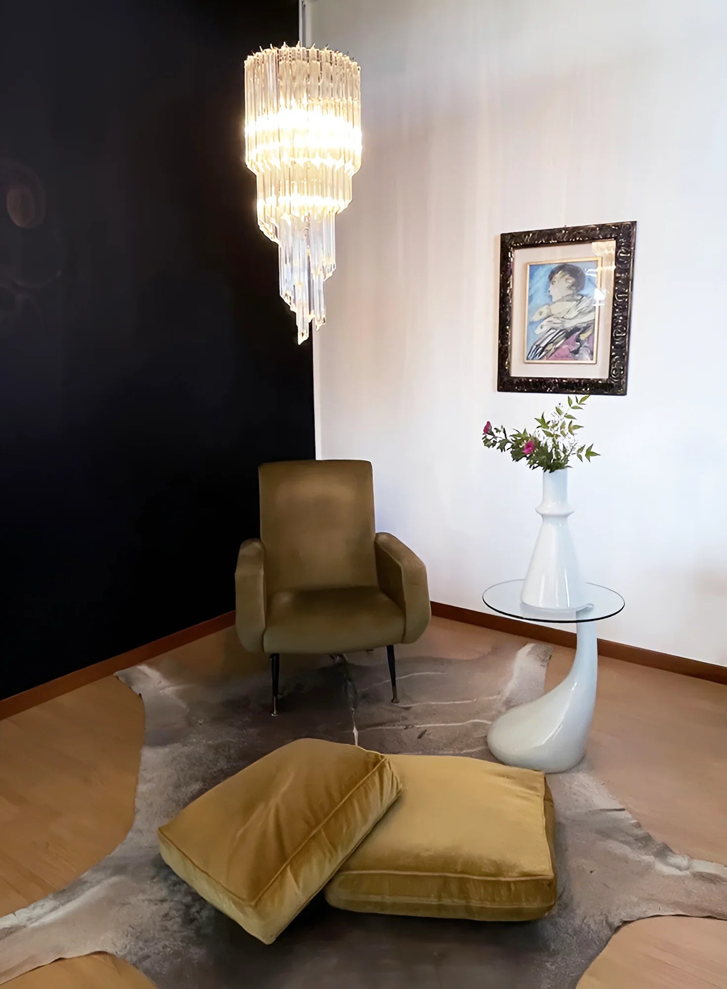 Murano Spiral Prisms Transparent Chandelier