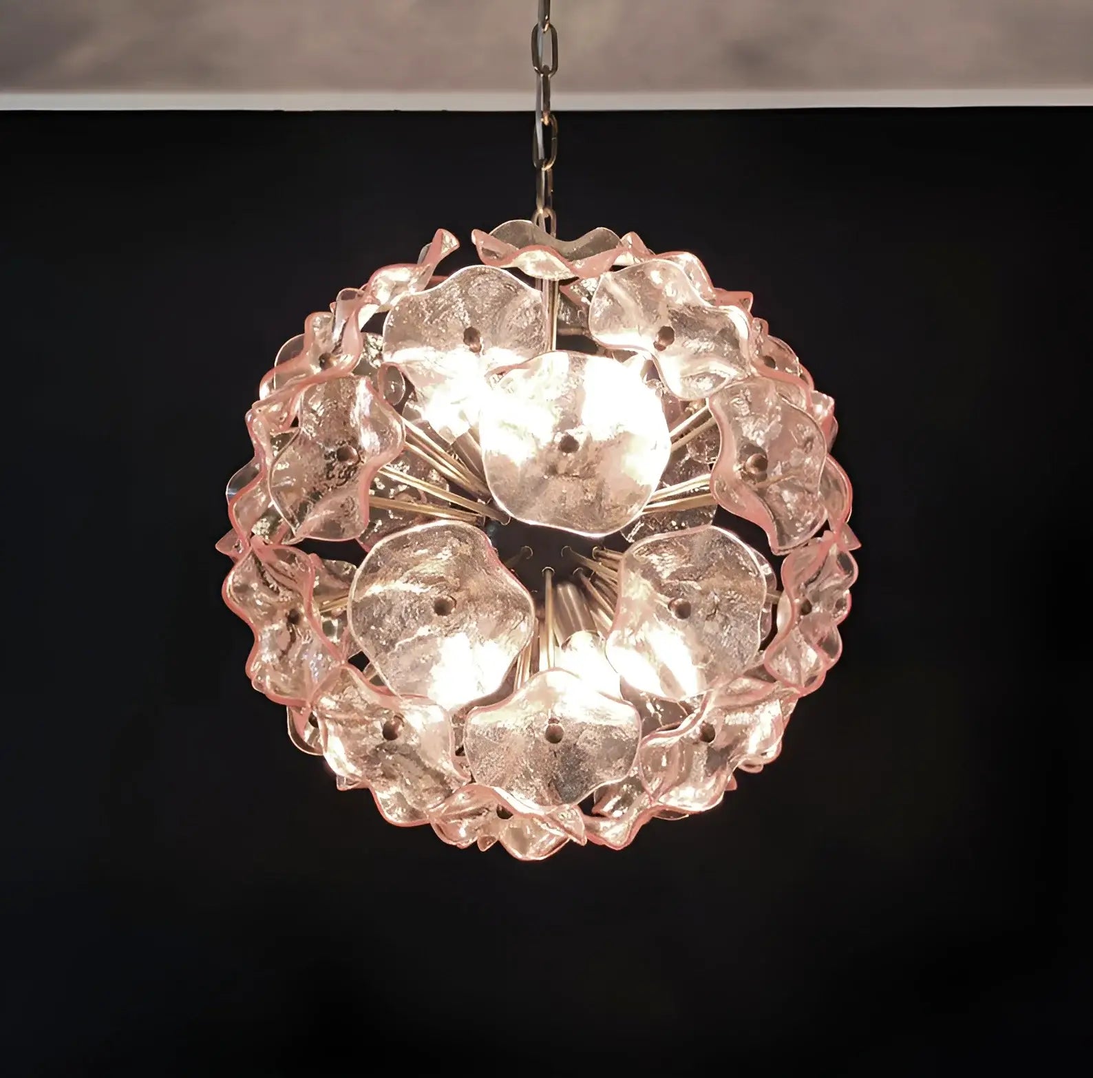 Murano Sputnik Poppy Pink Chandelier