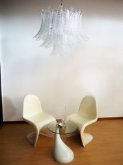 Murano Transparent Ferns Glass Chandelier 31.5"