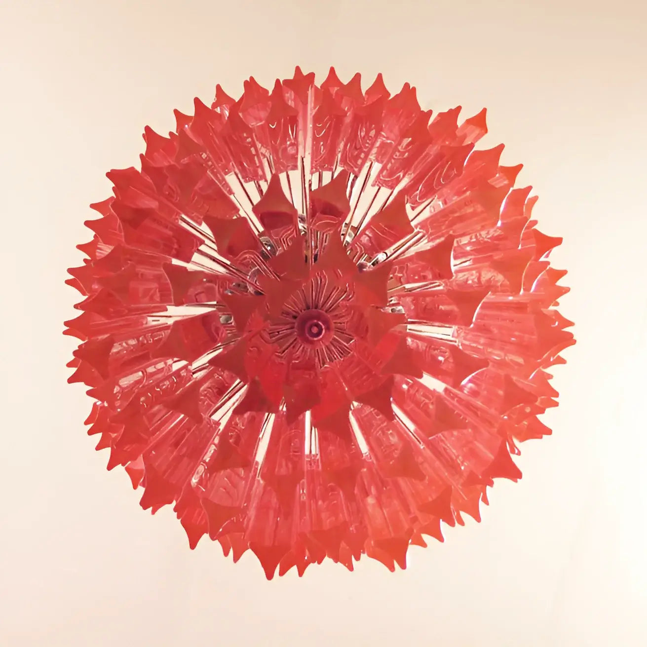 Murano Triedri Prisms Pink Chandelier