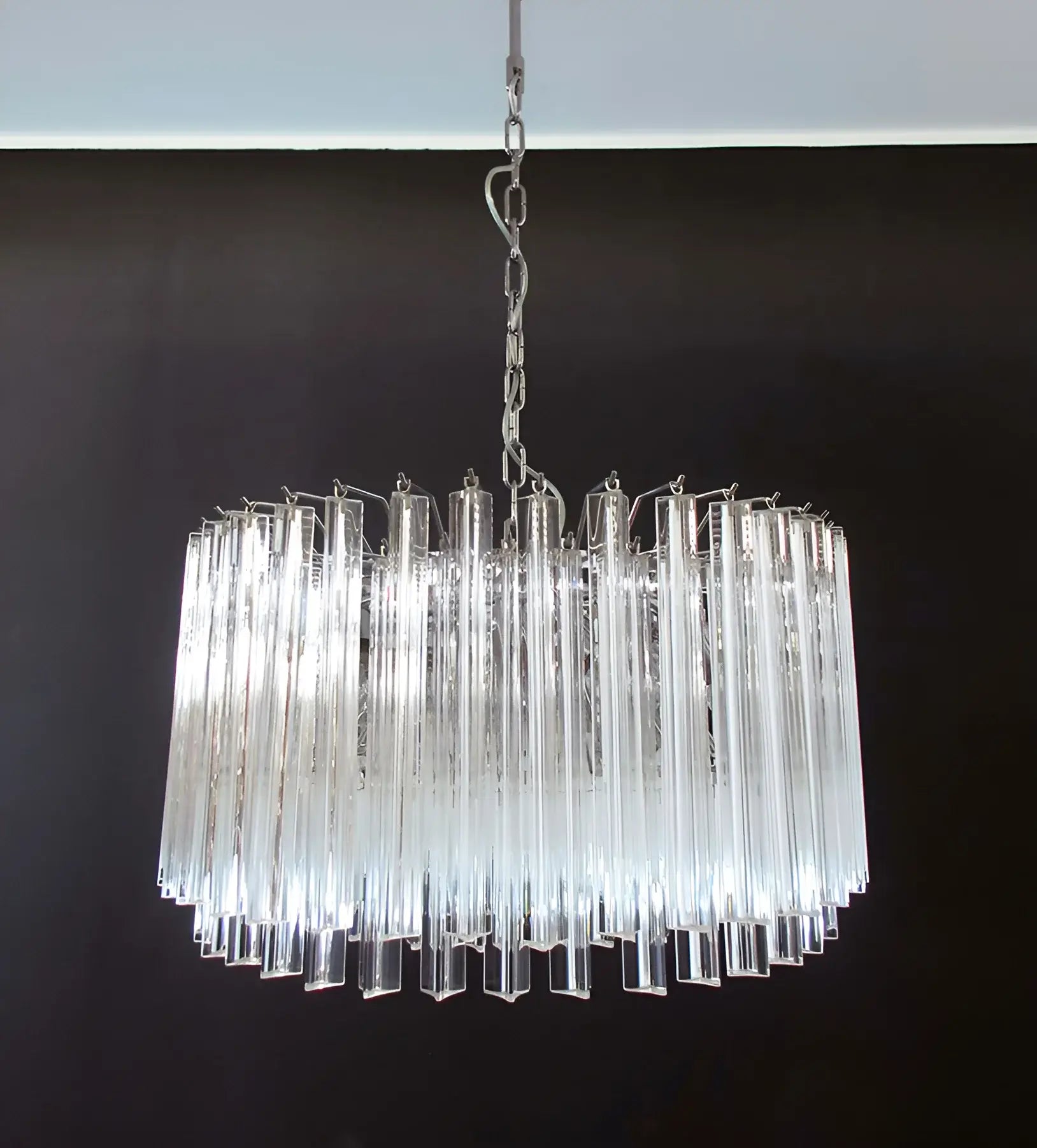 Murano Triedri Round Prisms Transparent Chandelier