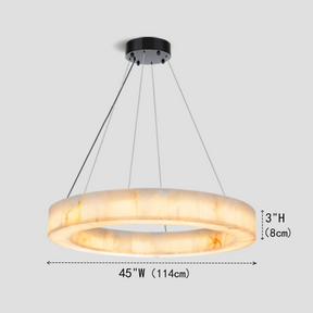 Natural Marble Halo Round Ring Chandelier