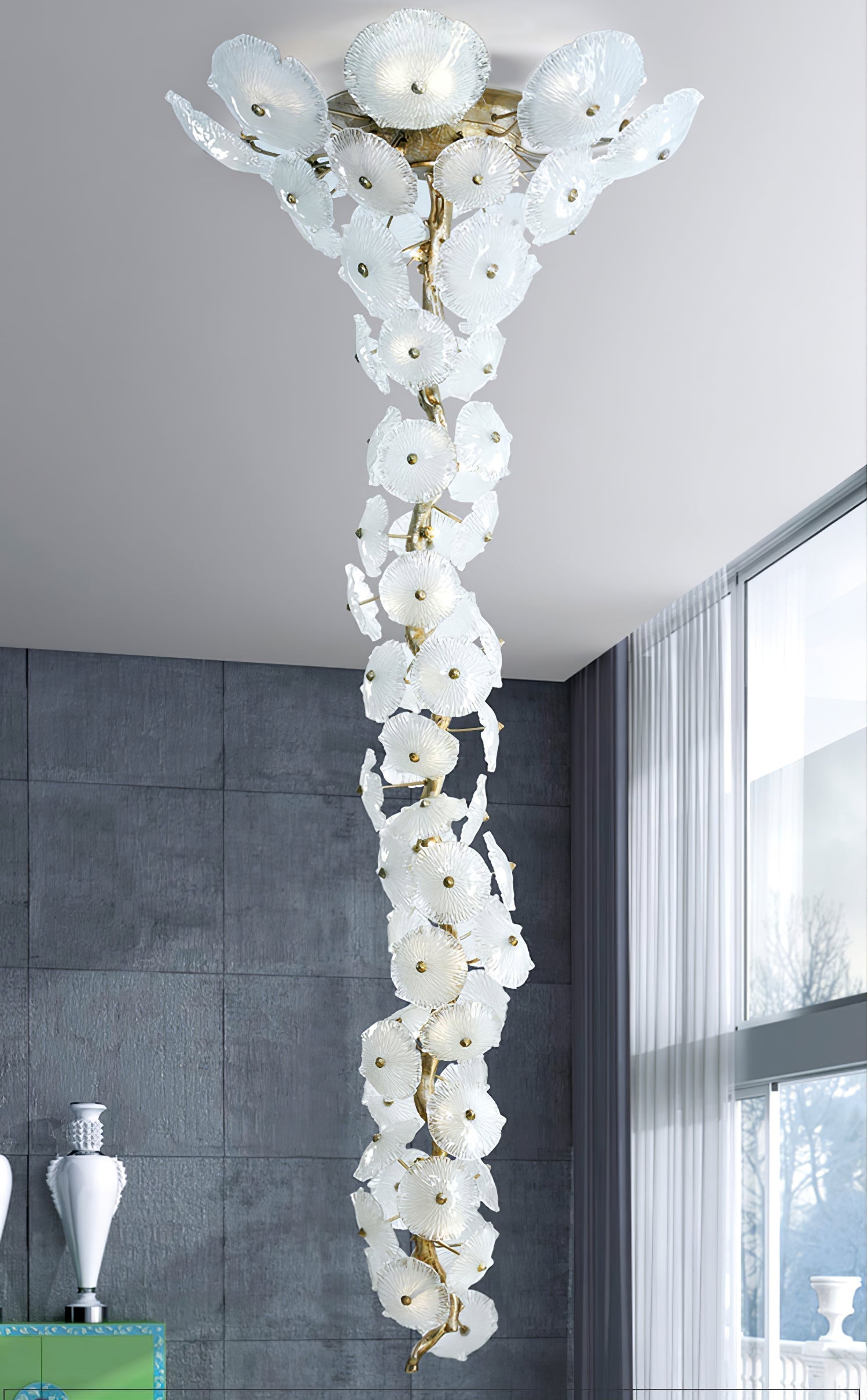Nenufar Water Lily Chandelier 23.6" 31.5"#size_Dia 31.5″(80cm) x H 78.7″(200cm)