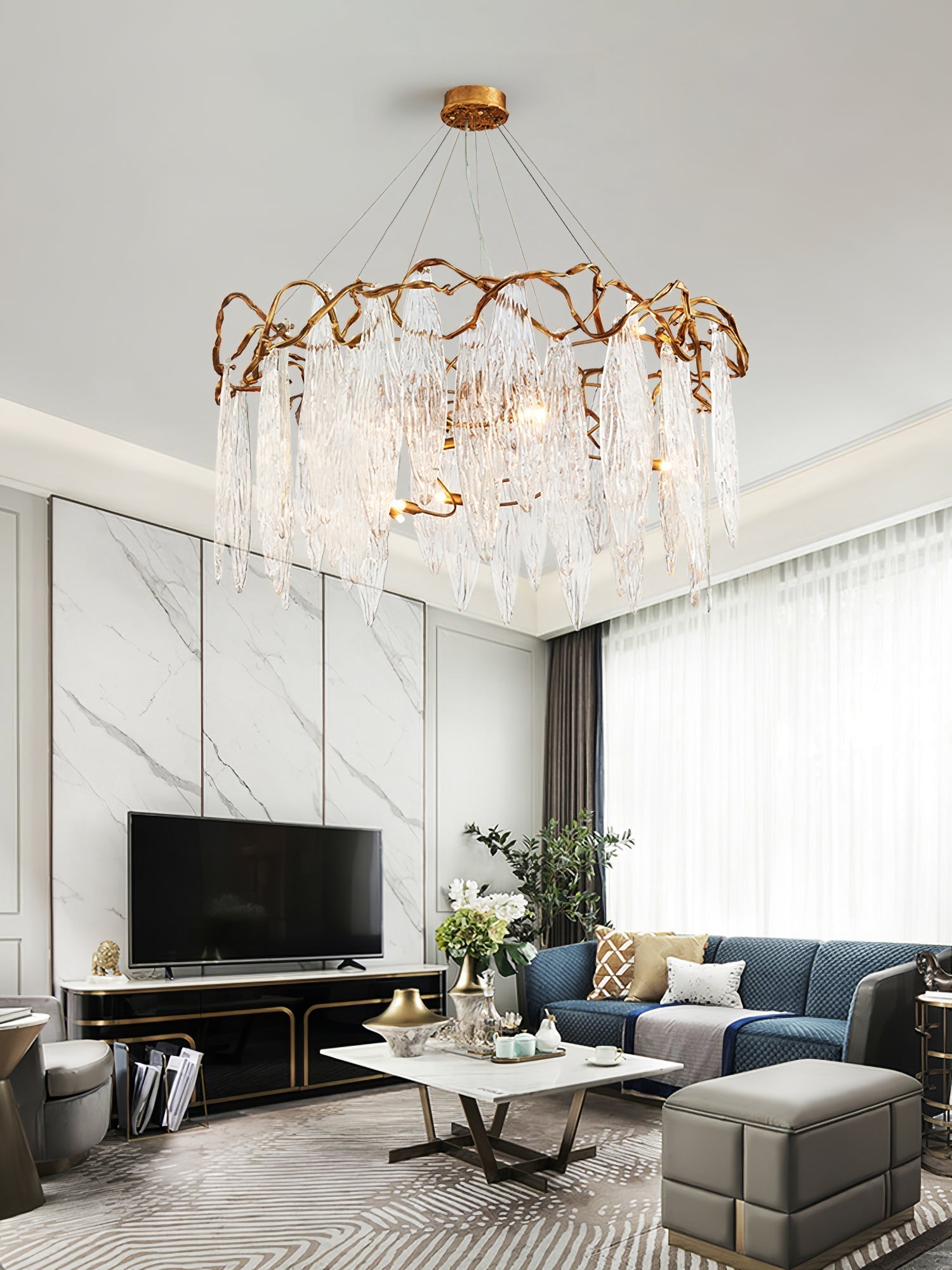 Kyle Niagara Island Crystal Chandelier 15.7" 23.6" 31.5" 39.4"D