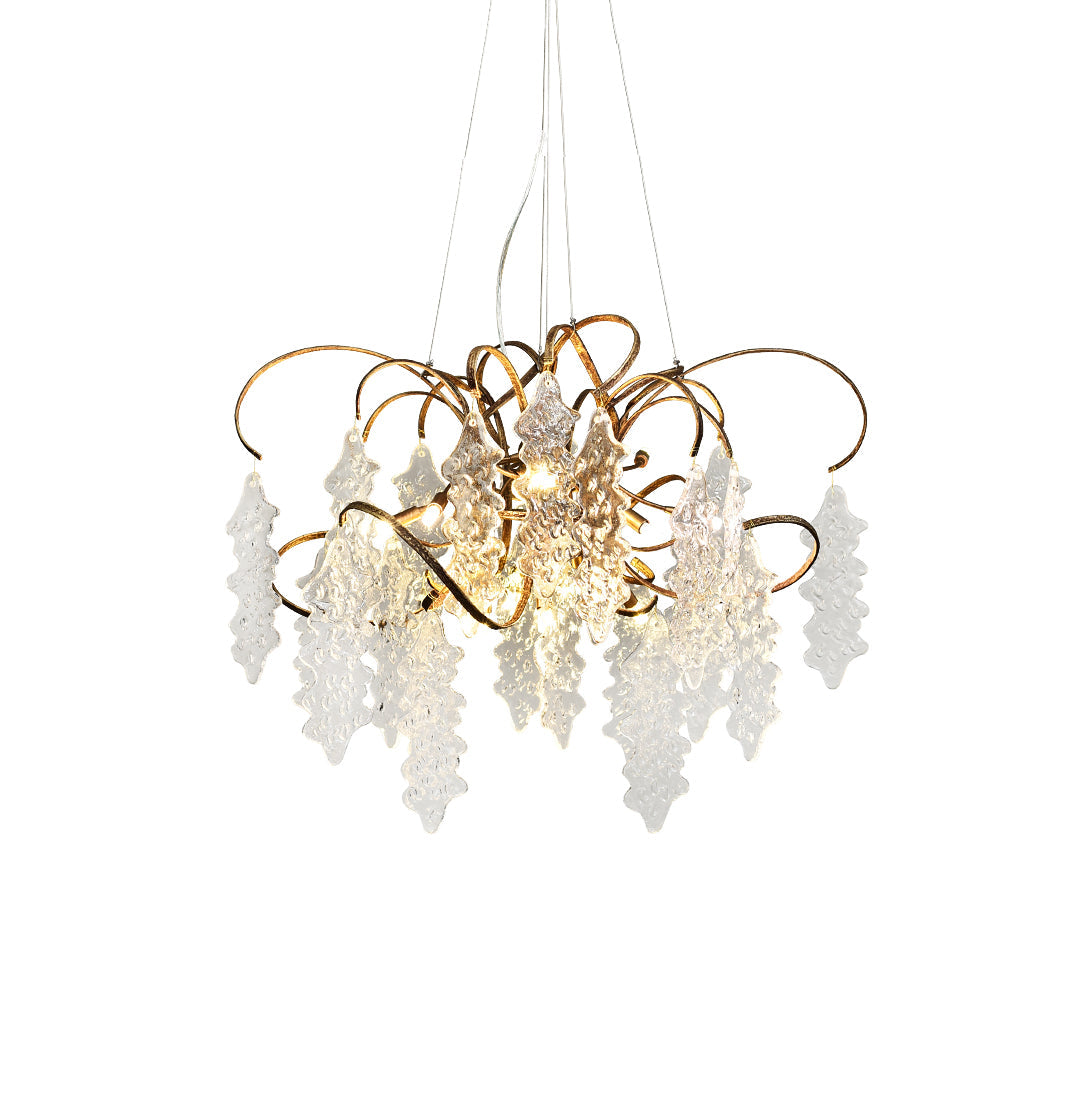 Kyle Luxury Niagara Round Glass Chandelier 23.6" 35.5"D