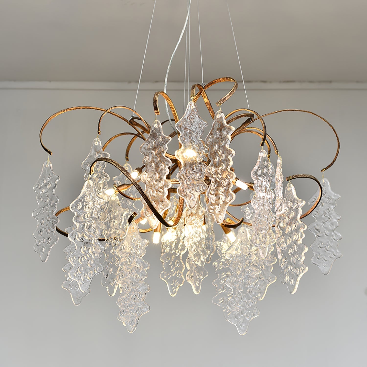 Kyle Luxury Niagara Round Glass Chandelier 23.6" 35.5"D