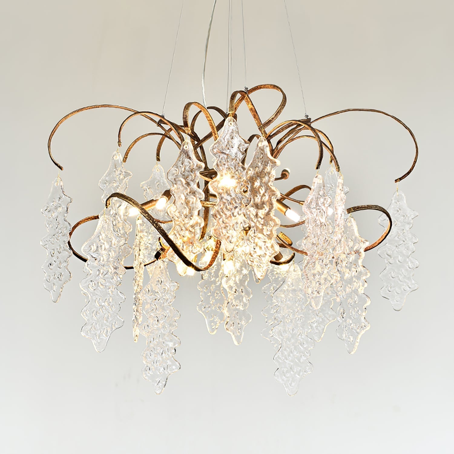 Kyle Luxury Niagara Round Glass Chandelier 23.6" 35.5"D