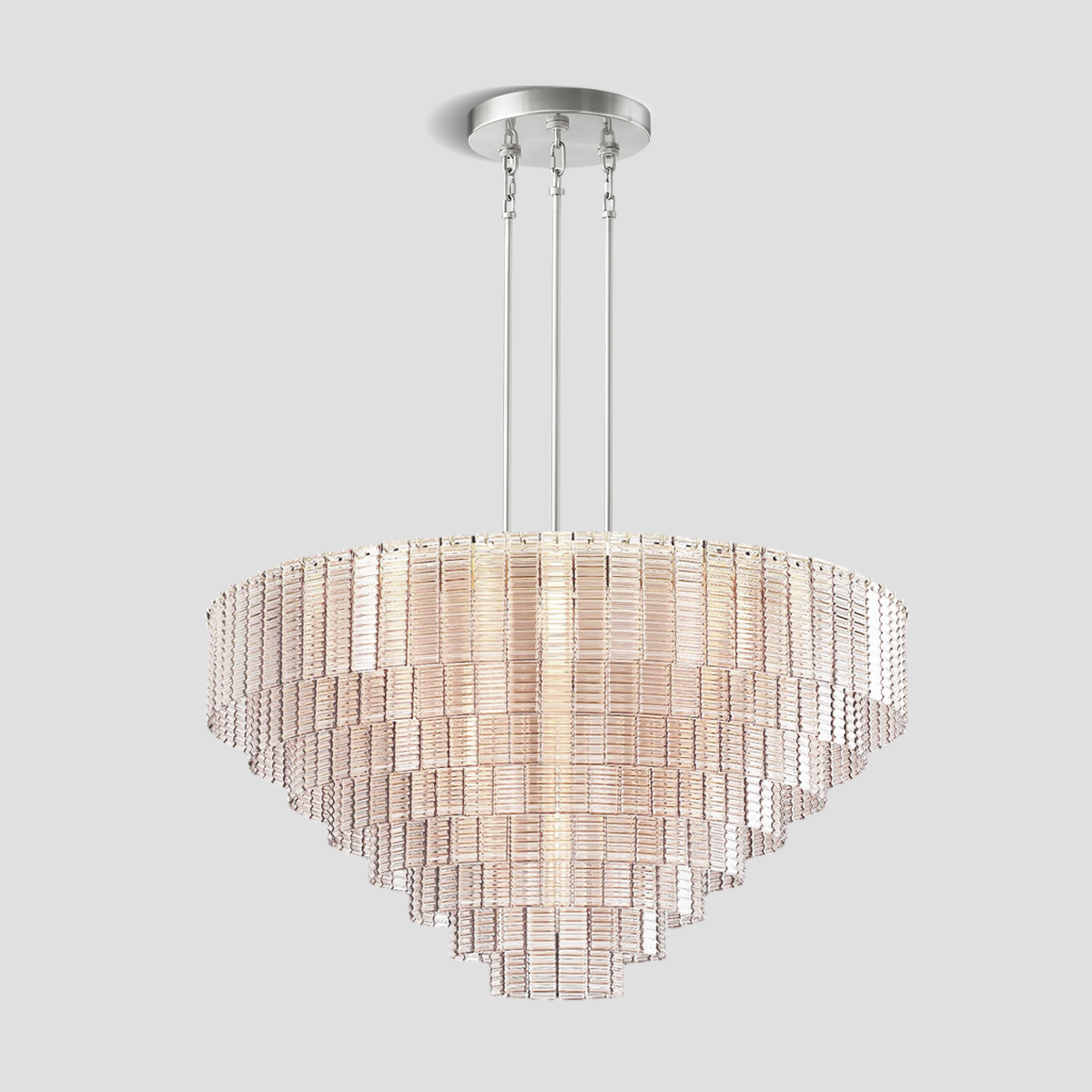 Cuirass Round Ribbed Glass Tile Chandelier Collection