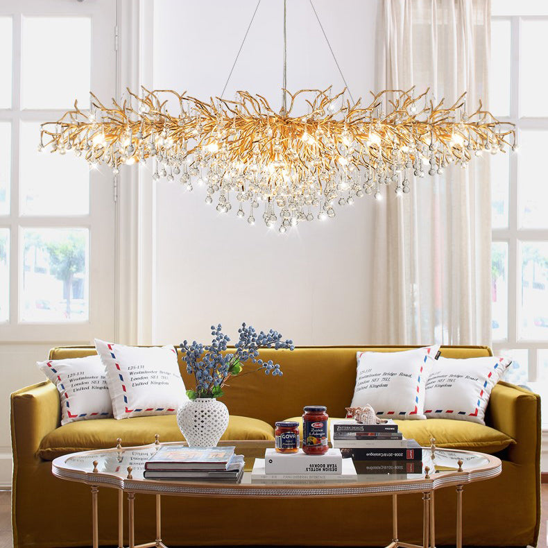 Simsia Ooze Drop-Shaped Crystal Chandelier 47" 63" 71"L