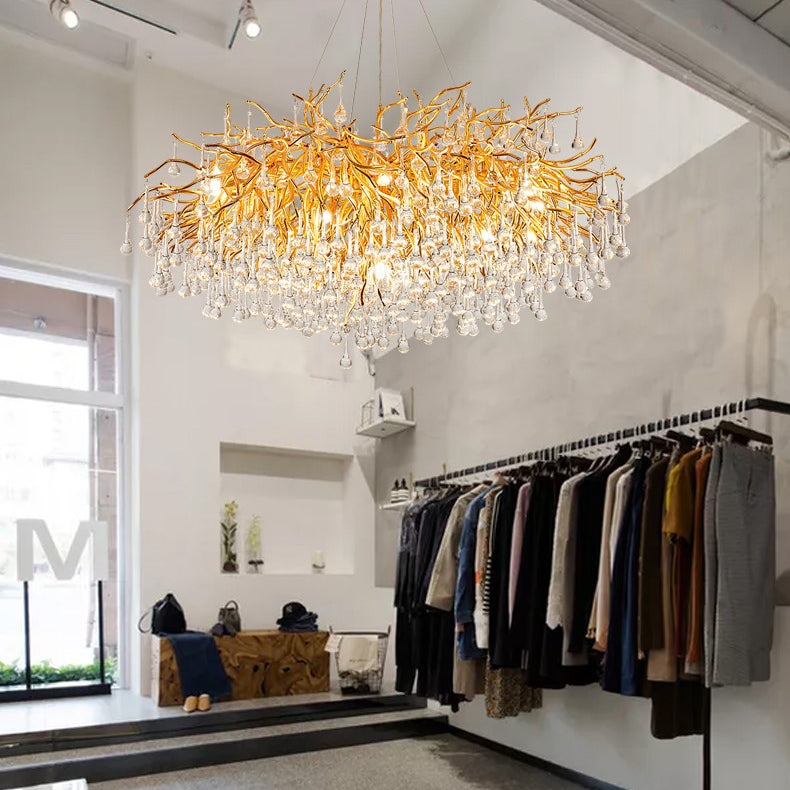 Simsia Ooze Drop-Shaped Crystal Chandelier 47" 63" 71"L