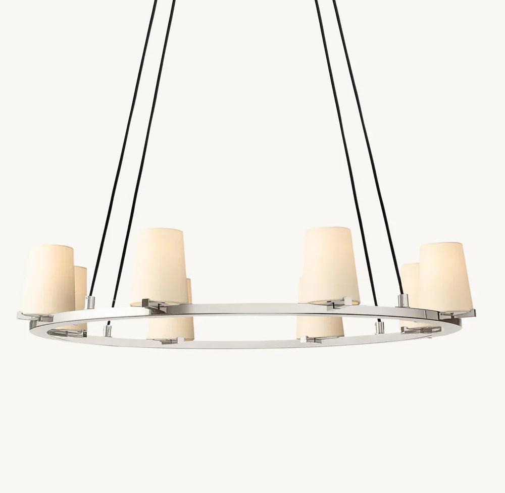 PAUILLAC FABRIC SHADE ROUND CHANDELIER 36"