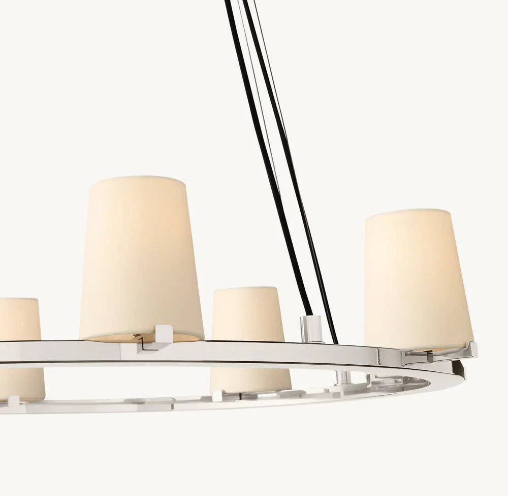 PAUILLAC FABRIC SHADE ROUND CHANDELIER 48"