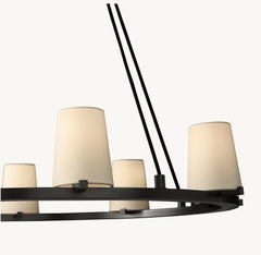 PAUILLAC FABRIC SHADE ROUND CHANDELIER 48"