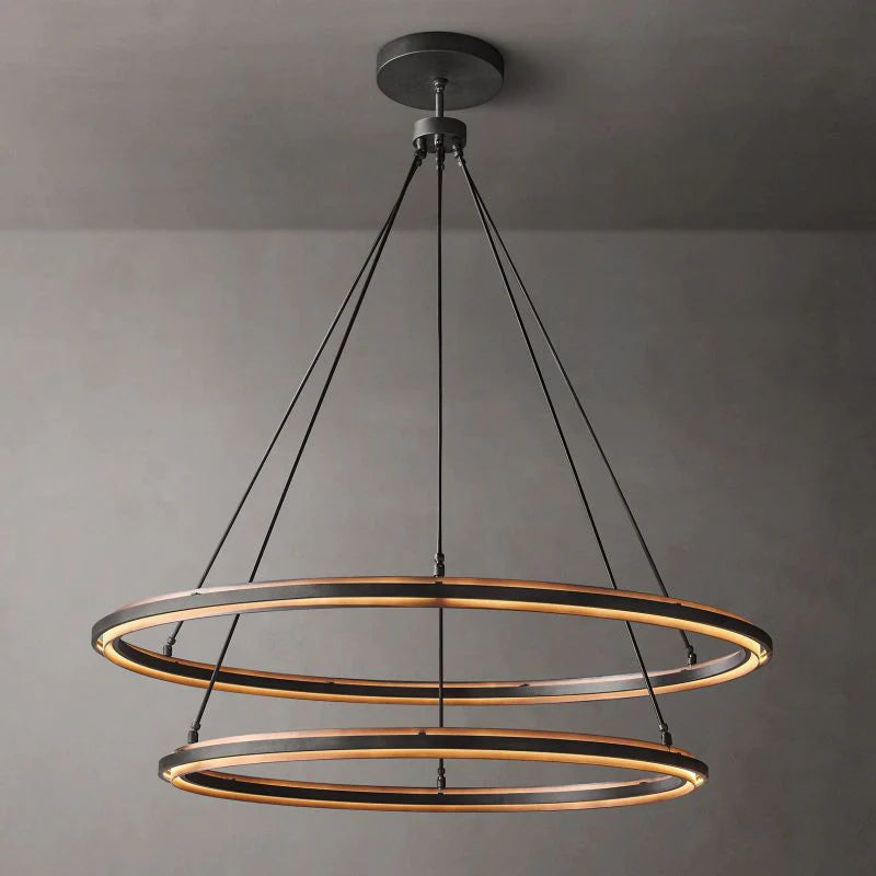 Adin Bronze 2-Tier Round Chandelier 60"