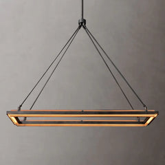 [CARL]Adin Bronze Rectangular Chandelier 48"