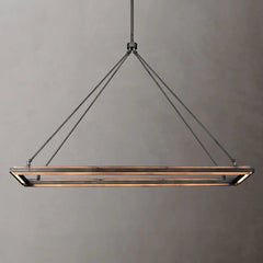 [CARL]Adin Bronze Rectangular Chandelier 48"