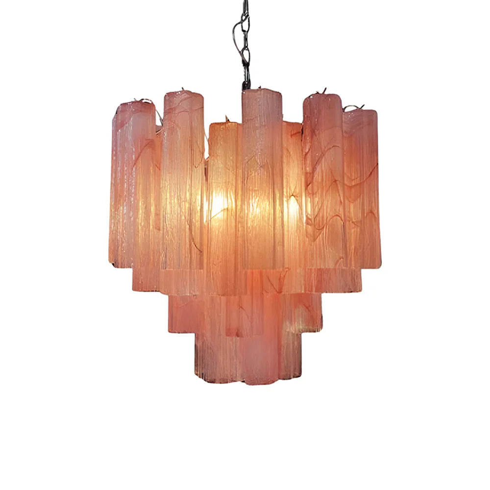 Pink Murano Glass Tronchi Chandelier 22.8"