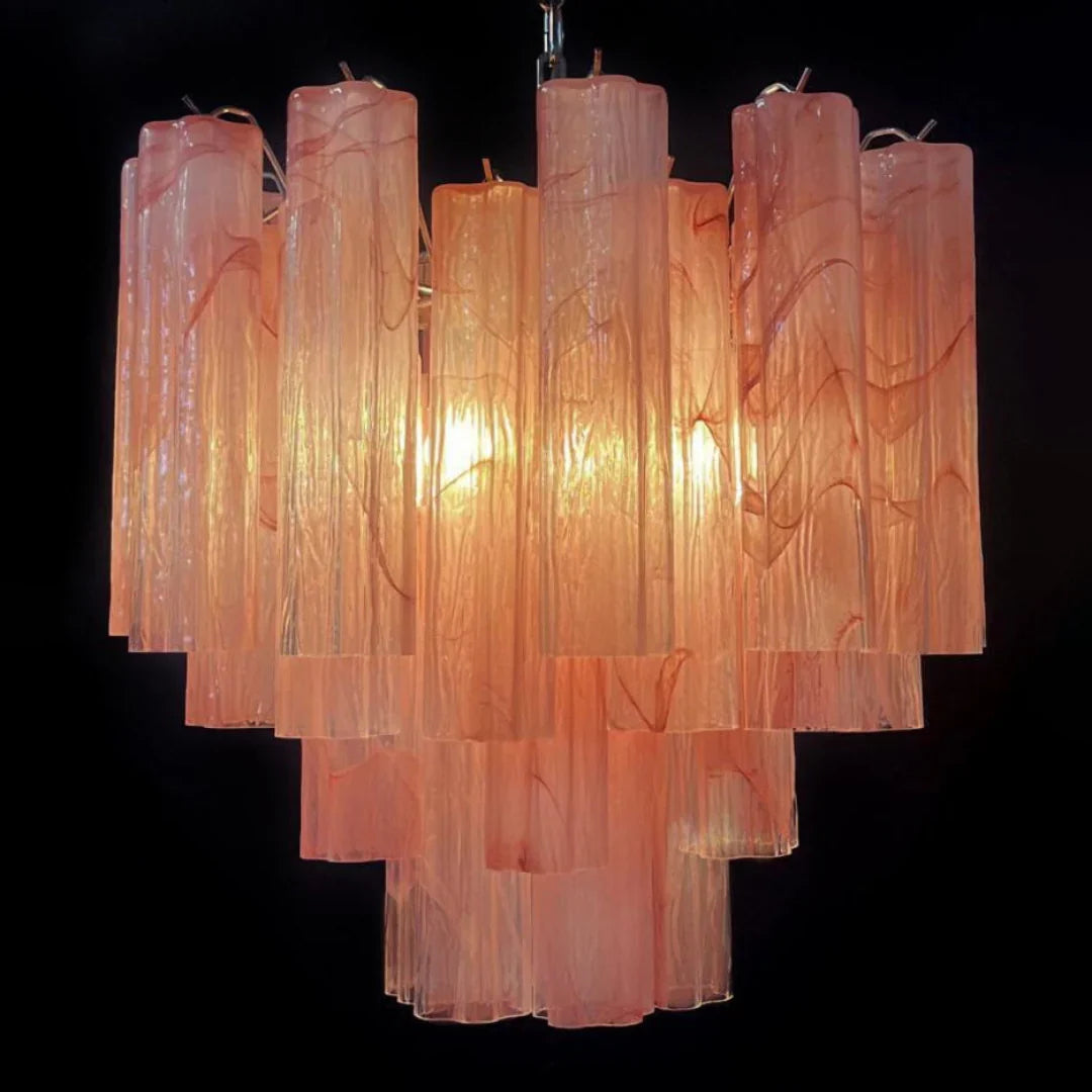 Pink Murano Glass Tronchi Chandelier 22.8"