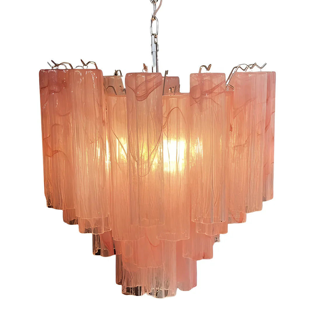 Pink Murano Glass Tronchi Chandelier 22.8"