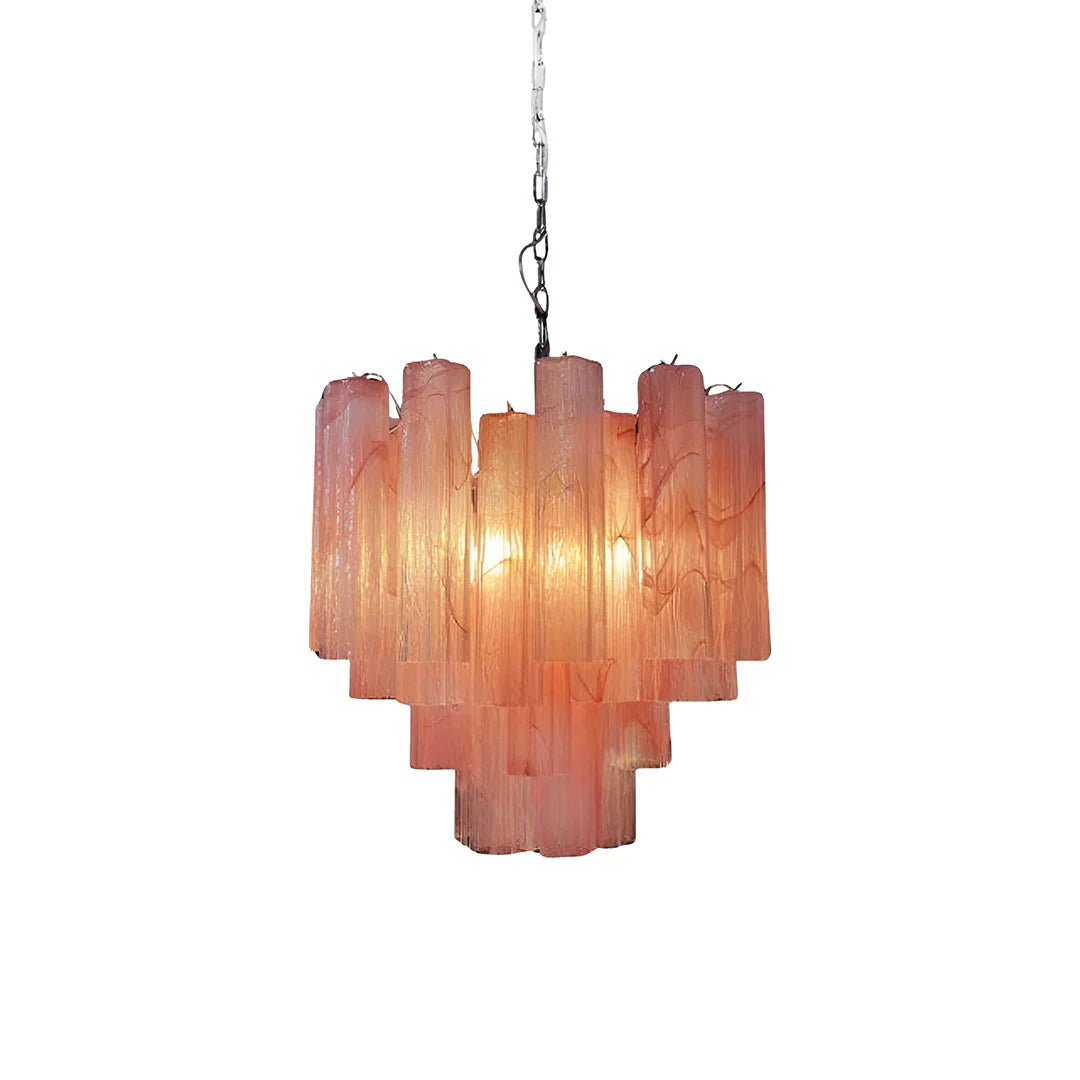 Pink Murano Glass Tronchi Chandelier 22.8"