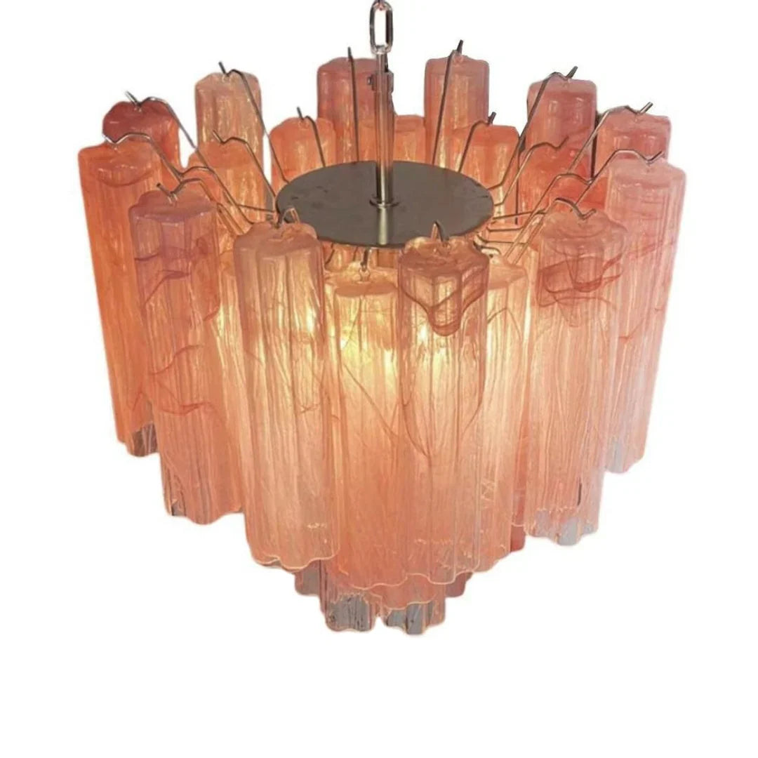 Pink Murano Glass Tronchi Chandelier 22.8"