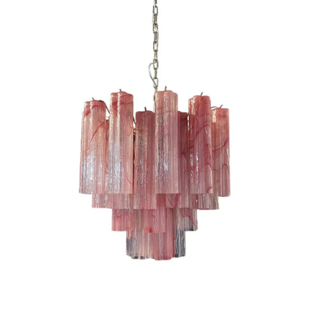 Pink Murano Glass Tronchi Chandelier 22.8"
