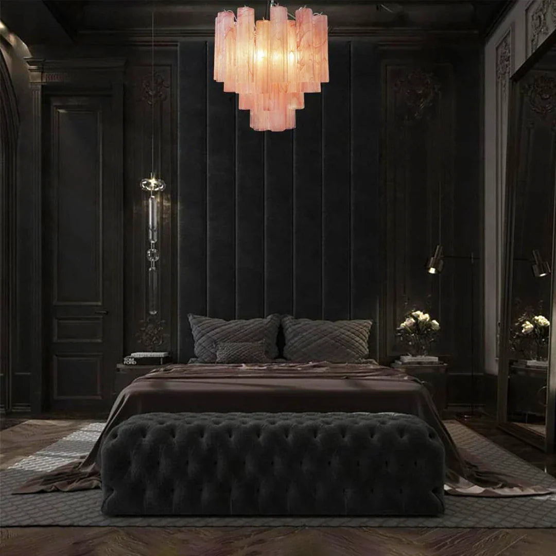 Pink Murano Glass Tronchi Chandelier 22.8"