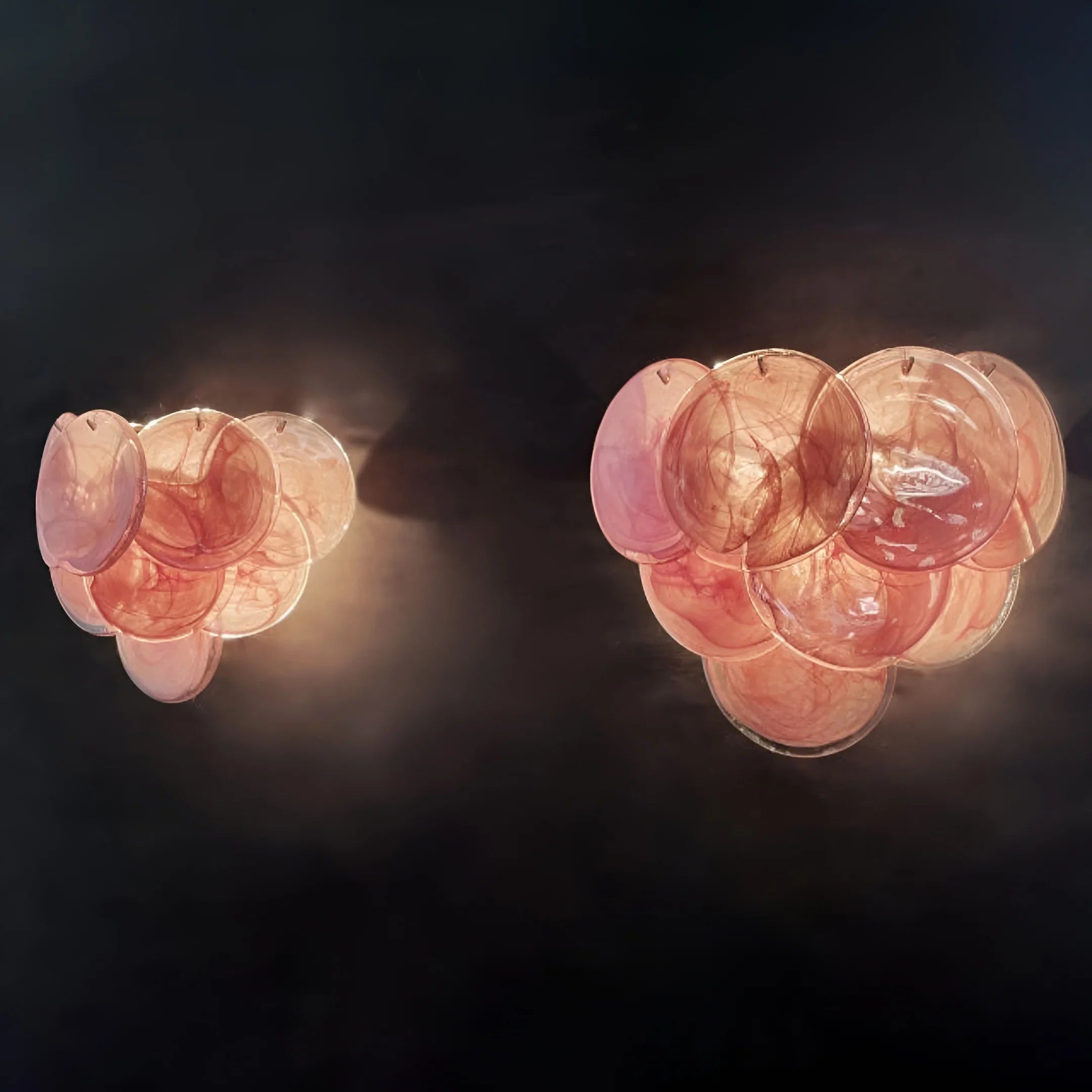 Pink Vintage Murano Glass Wall Lamp 13.4"