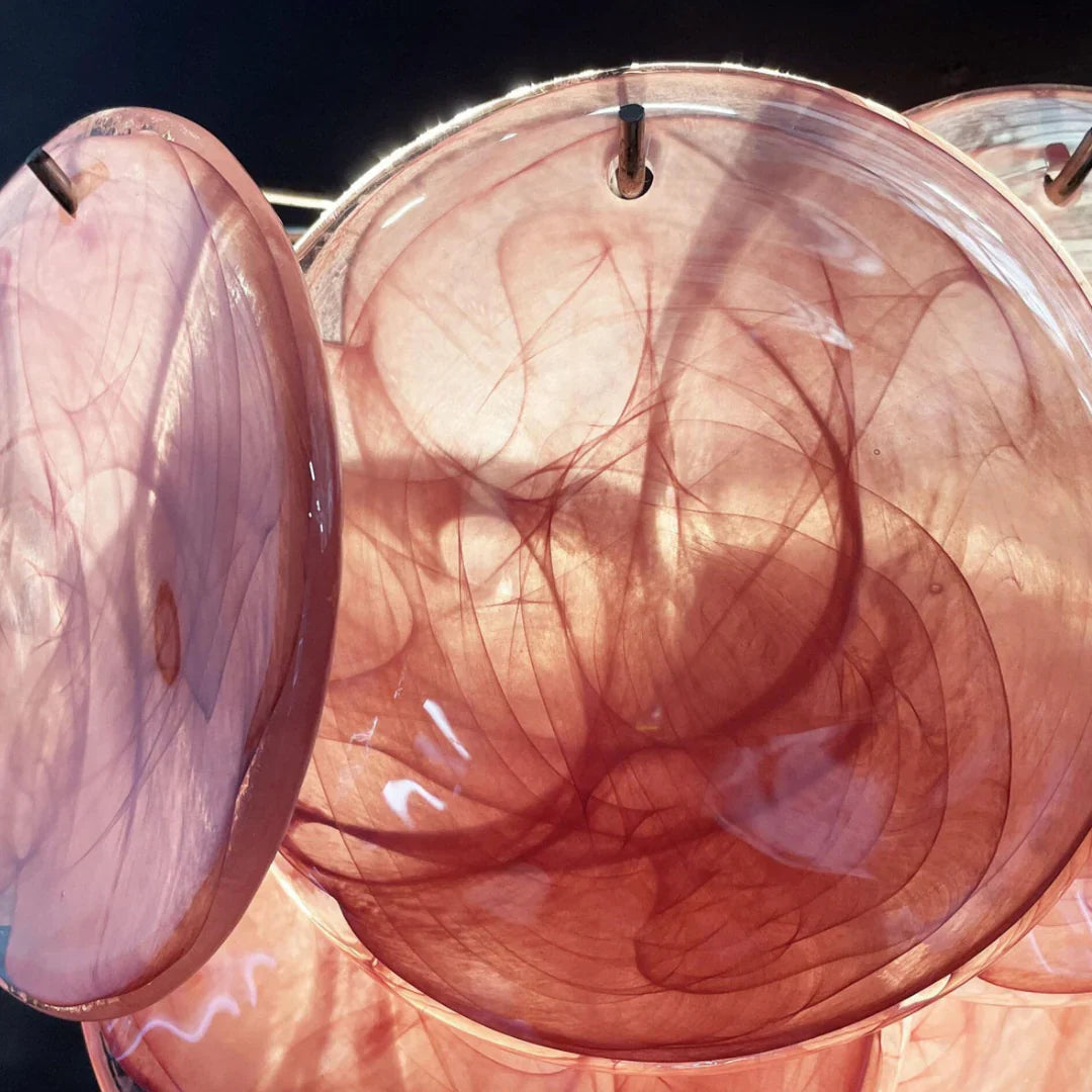 Pink Vintage Murano Glass Wall Lamp 13.4"