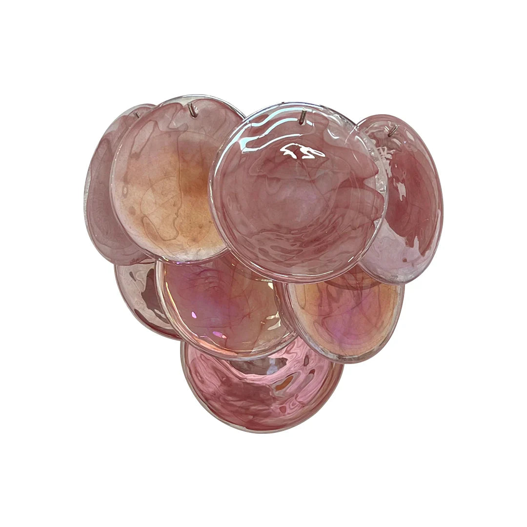 Pink Vintage Murano Glass Wall Lamp 13.4"