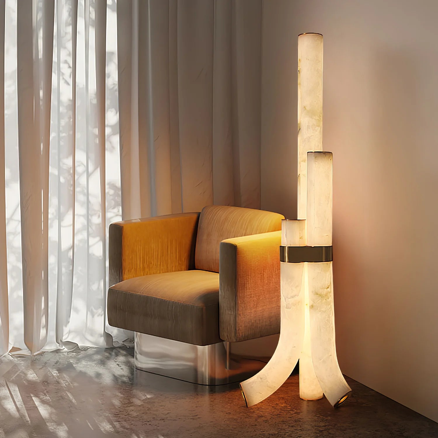 Ethereal Alabaster Floor Lamp