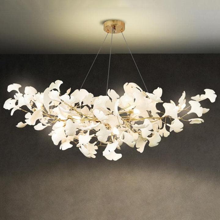 David Porcelain Linear Gold Chandelier