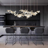 David Porcelain Linear Gold Chandelier