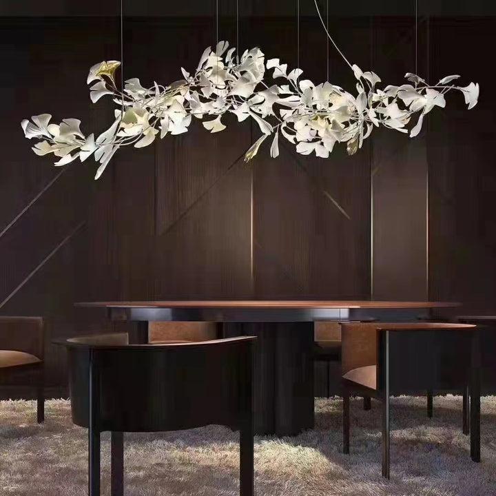 David Porcelain Linear Gold Chandelier