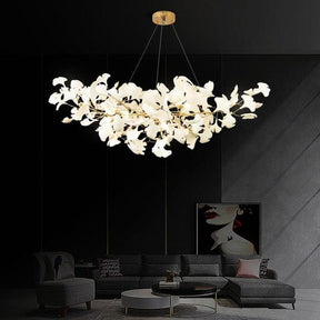 David Porcelain Linear Gold Chandelier